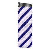 薄紫と白ストライプ色のネイビーブルー タンブラー (回転右)