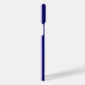 薄紫と白ストライプ色のネイビーブルー iPhoneケース (右側面)