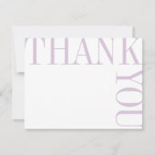 薄紫と白モダン大文字ありがとう サンキューカード (正面)