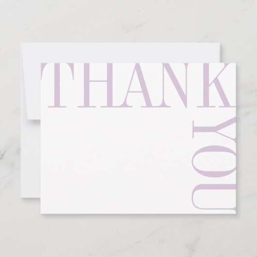 薄紫と白モダン大文字ありがとう サンキューカード (正面)