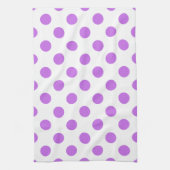 薄紫と白水玉模様 キッチンタオル (縦)