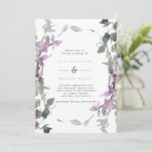 薄紫と紫のフローラフレ結婚ーム 招待状 (スタンド正面)