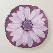 薄紫と紫の花 ラウンドクッション (正面)