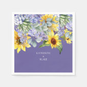 薄紫と結婚ひまわりの名前 スタンダードカクテルナプキン (正面)