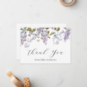 薄紫と蝶シャワーありがとうノートカード ノートカード (正面/裏面インサイチュ)