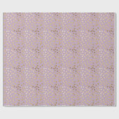 薄紫と金ゴールドグリッターシティドットギフトラップ ラッピングペーパー (フラット)