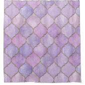 薄紫と金ゴールドモロッコシャワーカーテン シャワーカーテン (正面)