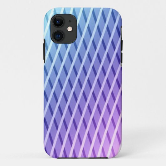 薄紫と青の抽象芸術パタストライプのーン Case-Mate iPhoneケース (裏面)