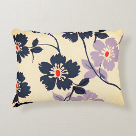 薄紫と青フローラ アクセントクッション