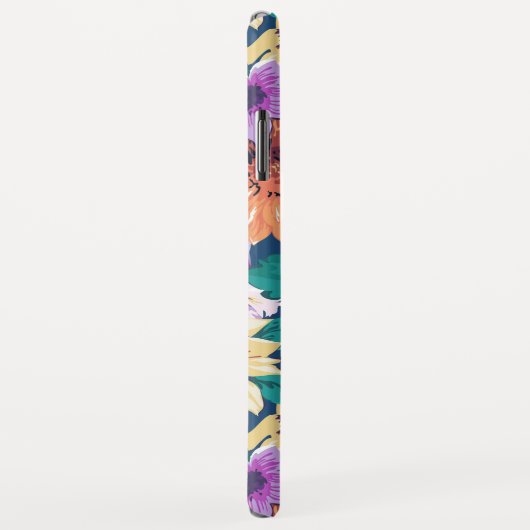 薄紫と黄色の花のコラージュ模様 Case-Mate iPhoneケース (裏面/右)