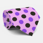 薄紫と黒の水玉模様 ネクタイ (ロール)