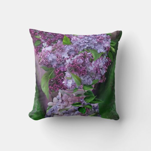 薄紫のつぼの芸術の装飾者の枕のライラック クッション (正面)