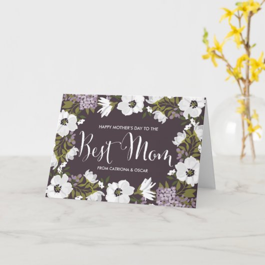 薄紫のアネモネは幸せな母の日カード|の咲きます カード (黄色い花)