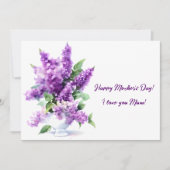 薄紫のエレガント水彩ハッピーマザーズデイ シーズンカード (正面)