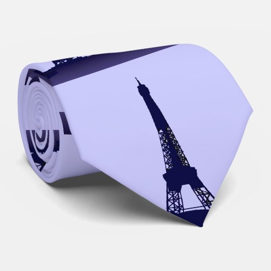 薄紫のカスタムなタイのエッフェル塔 ネクタイ (ロール)