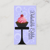 薄紫のカップケーキのベーカリー 名刺 (正面)