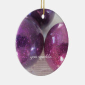 薄紫のクリスマスデコレーション セラミックオーナメント (右)