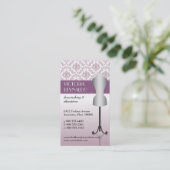 薄紫のダマスク織のファッションの服の型枠 名刺 (スタンド正面)