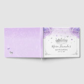 薄紫のバラとエレガントな銀の王冠 ゲストブック (全面)