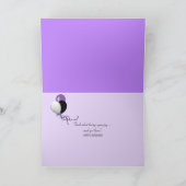 薄紫のブーケと赤いチューリップの誕生日 カード (内部)