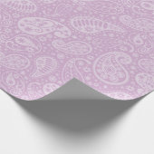 薄紫のペイズリーの花柄 ラッピングペーパー (角)