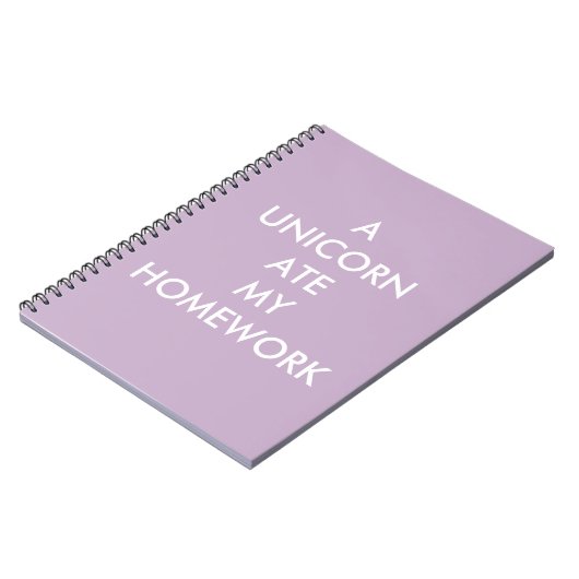 薄紫の一角食べの宿題ノート ノートブック (左側)