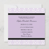 薄紫の写真テンプレートの新生児の誕生の発表 案内状 (裏面)