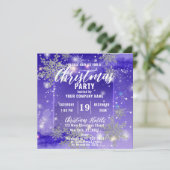 薄紫の冬のクリスマス企業のパーティー 招待状 (スタンド正面)