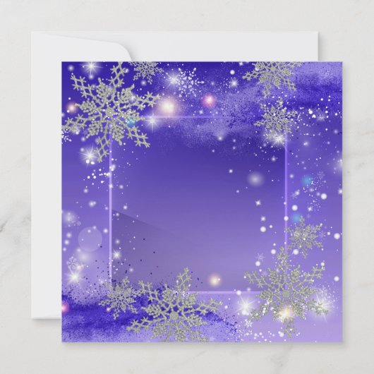 薄紫の冬のクリスマス企業のパーティー 招待状 (裏面)