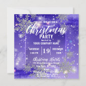 薄紫の冬のクリスマス企業のパーティー 招待状 (正面)