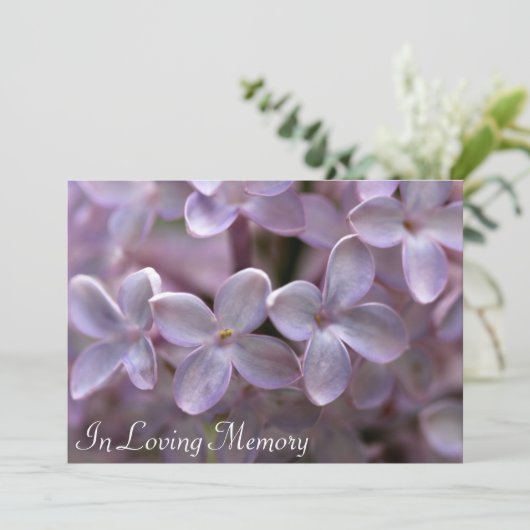 薄紫の告別式の葬式の招待状 招待状 (スタンド正面)