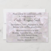 薄紫の告別式の葬式の招待状 招待状 (裏面)