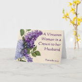 薄紫の妻のためのテーマのキリスト教の挨拶状 カード (黄色い花)