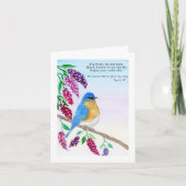 薄紫の木に青い鳥を植えた全国の俳句 カード (正面)