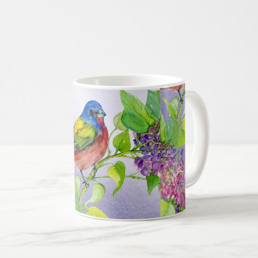 薄紫の枝コーヒー・マグの色彩の鮮やかな旗布 コーヒーマグカップ (正面右)