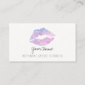 薄紫の水彩画の名刺 名刺 (正面)