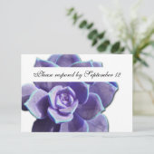 薄紫の水気が多いヴィンテージのrsvp 出欠カード (スタンド正面)