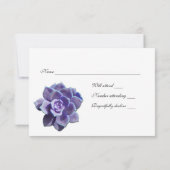 薄紫の水気が多いヴィンテージのrsvp 出欠カード (裏面)