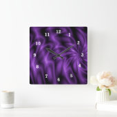 薄紫の渦巻 スクエア壁時計 (ホーム)