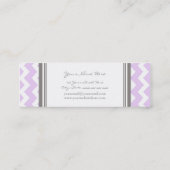 薄紫の灰色のシェブロンのレトロの名刺 スキニー名刺 (裏面)