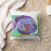 薄紫の熱帯魚の枕- クッション (ブランケット)