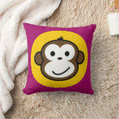 薄紫の生意気な猿のクッション クッション (ブランケット)