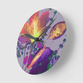 薄紫の紅葉 ラウンド壁時計 (傾斜)