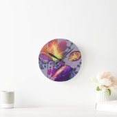 薄紫の紅葉 ラウンド壁時計 (ホーム)