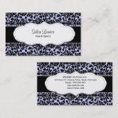 薄紫の紫色のダマスク織の名刺 名刺 (正面/裏面)