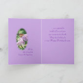 薄紫の紫色の楕円形の誕生日は大事な行事をカスタマイズ カード (内部)