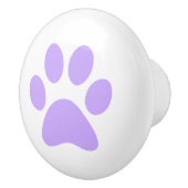 薄紫の紫色の足のプリントのpawprint セラミックノブ (右)