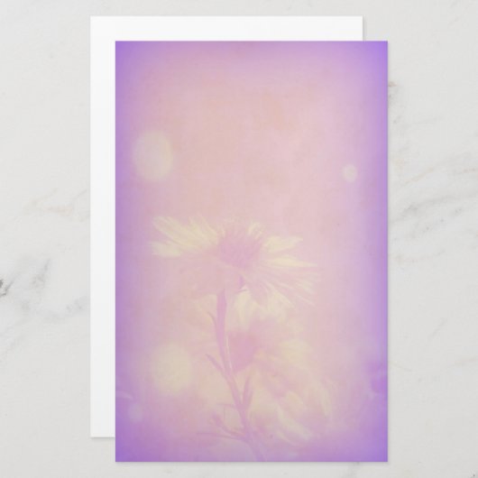 薄紫の繊細なデイジー 便箋 (正面/裏面)