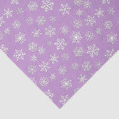 薄紫の背景の白い雪片 薄葉紙 (詳細)