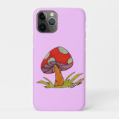 薄紫の背景の赤いキノコトートバッグ Case-Mate iPhoneケース (裏)